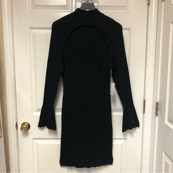 INTEMPO Dresses & Skirts - INTEMPO Long Sleeve Form Fitting Cutout Sweater Dress